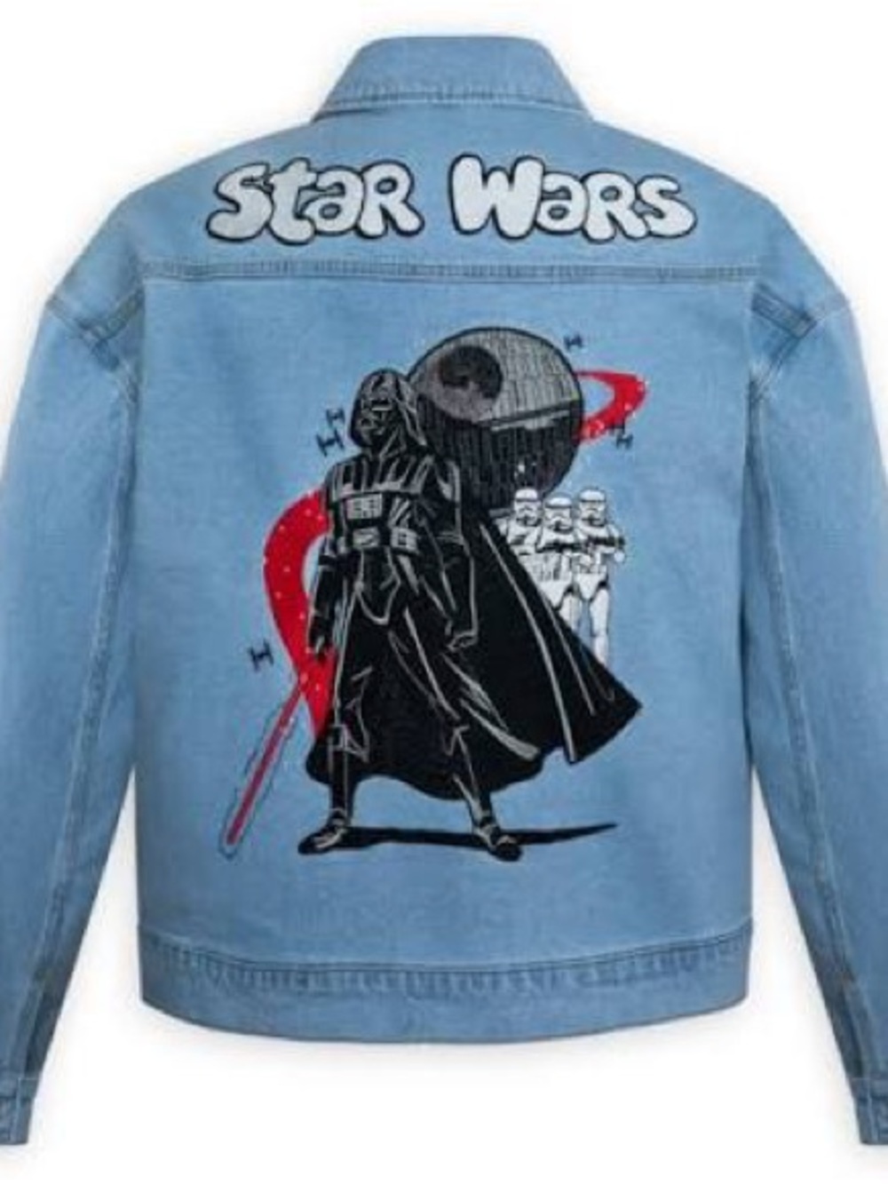 Disney Light Blue Denim Star Wars Jacket with Embroidery
